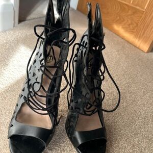 River Island Black Lace-Up Heels